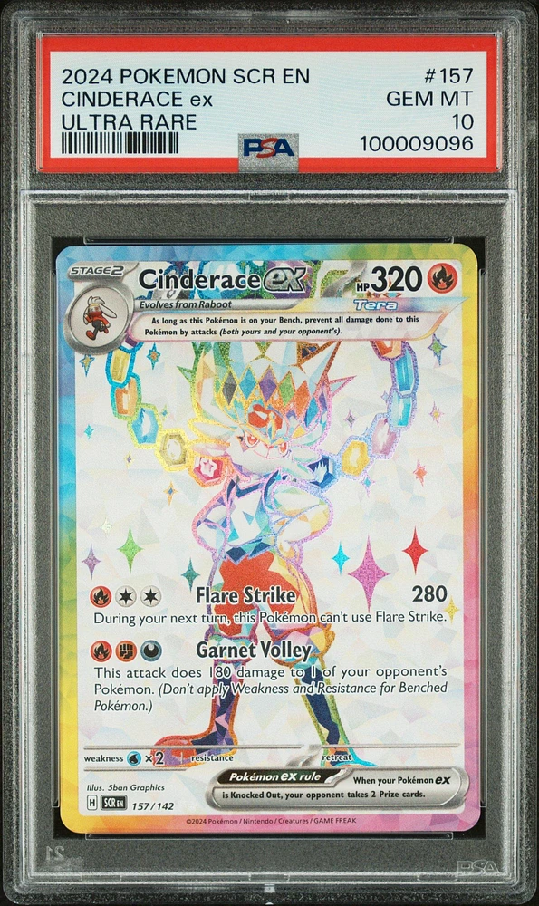 2024 Pokemon Scr En-stellar Crown 157 Cinderace Ex Ultra Rare PSA