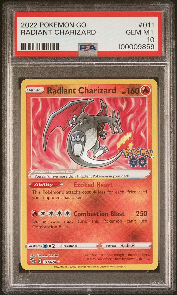 2022 Pokemon Go 011 Radiant Charizard PSA