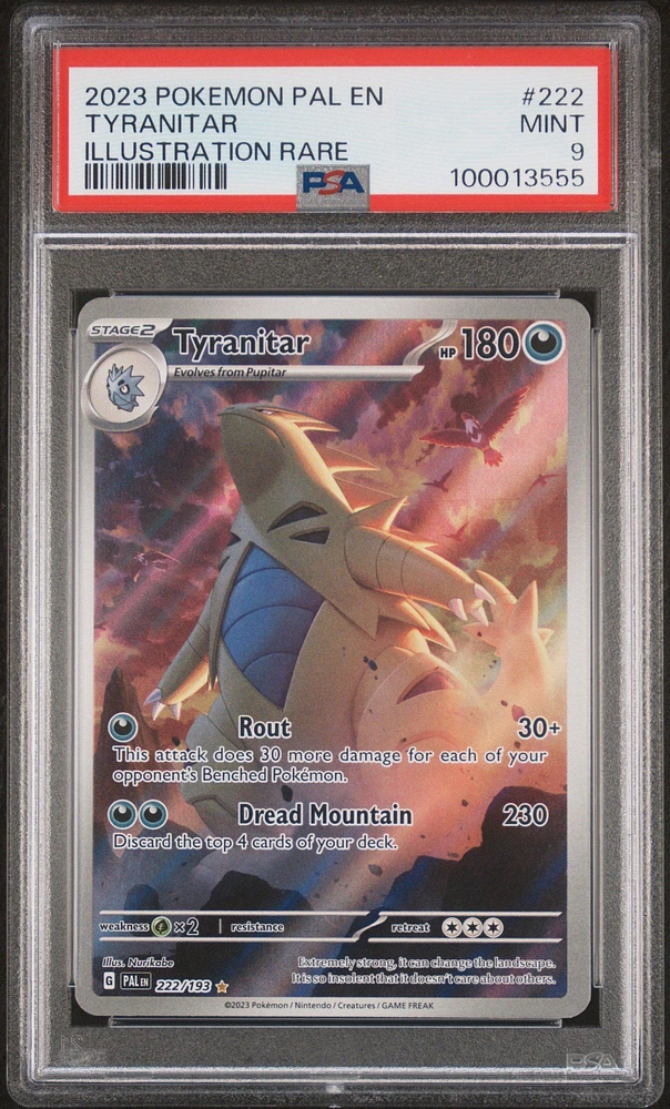 2023 Pokemon Pal En-paldea Evolved 222 Tyranitar Illustration Rare PSA