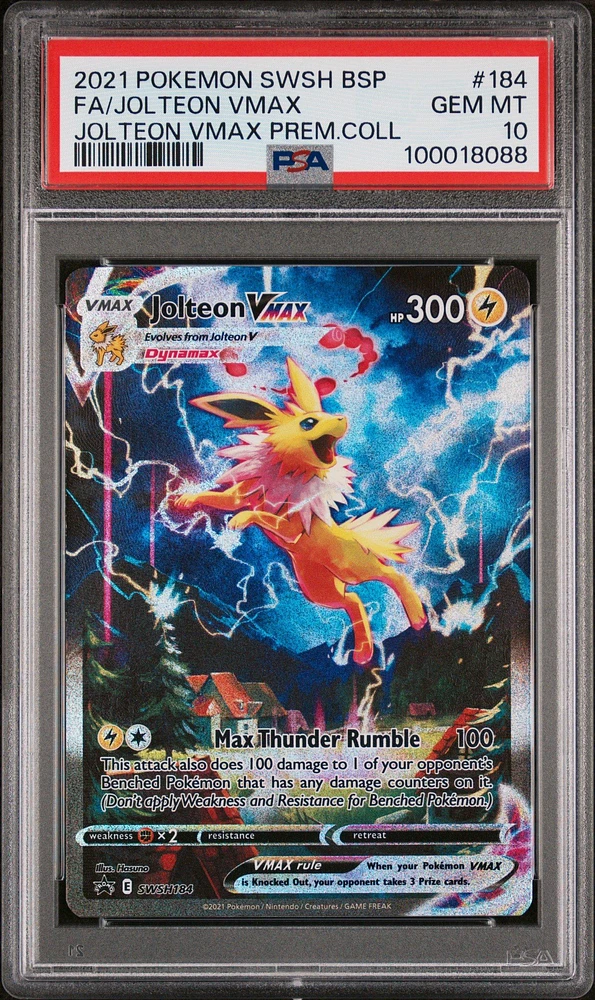 2021 Pokemon Swsh Black Star Promo 184 Full Art/jolteon Vmax Jolteon Vmax Premium Collection PSA