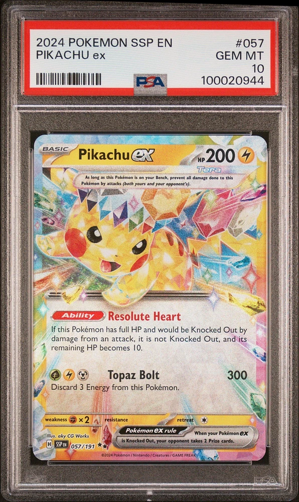 2024 Pokemon Ssp En-surging Sparks 057 Pikachu Ex PSA
