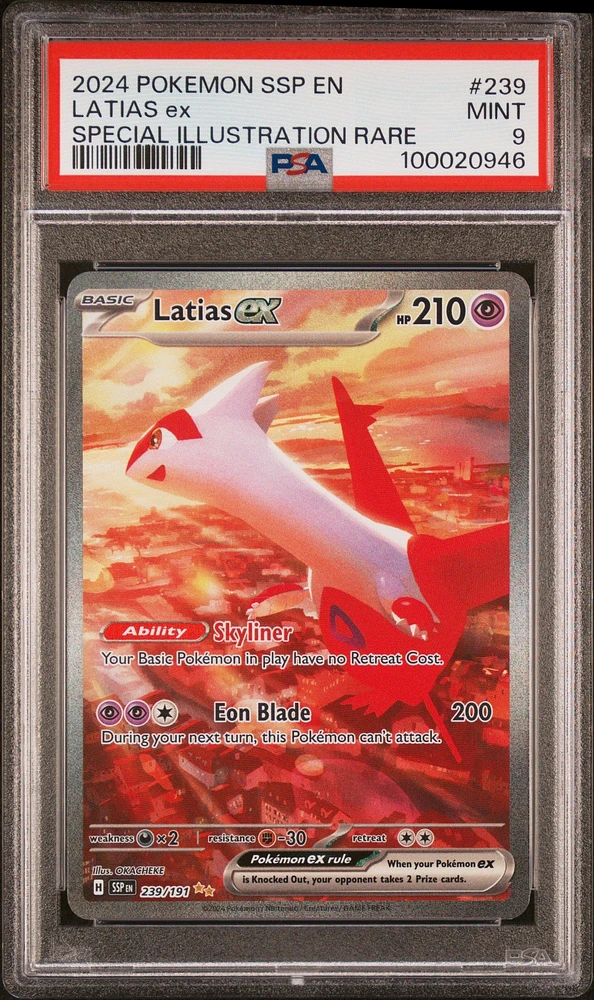 2024 Pokemon Ssp En-surging Sparks 239 Latias Ex Special Illustration Rare PSA