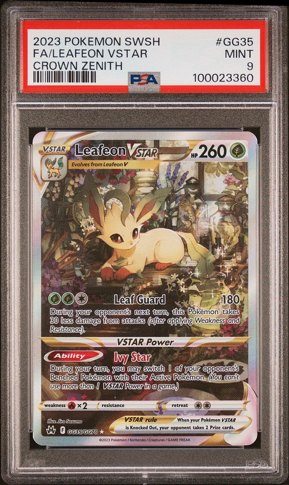2023 Pokemon Sword And Shield Crown Zenith Gg35 Full Art/leafeon Vstar PSA