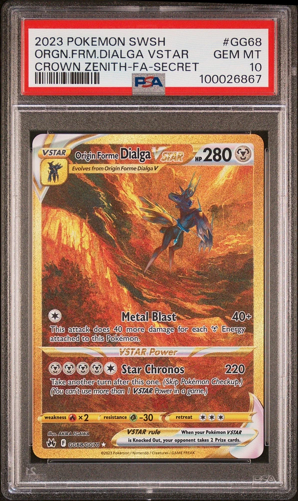 2023 Pokemon Sword And Shield Crown Zenith Gg68 Full Art/origin Forme Dialga Vstar Secret PSA