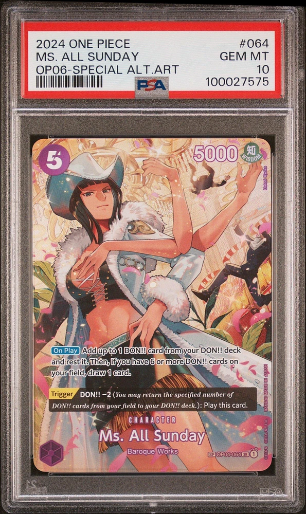 2024 One Piece Wings Of The Captain 064 Ms. All Sunday Special Alternate Art PSA 10