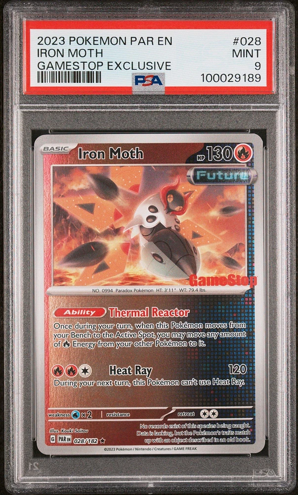 2023 Pokemon Par En-paradox Rift 028 Iron Moth Gamestop Exclusive PSA