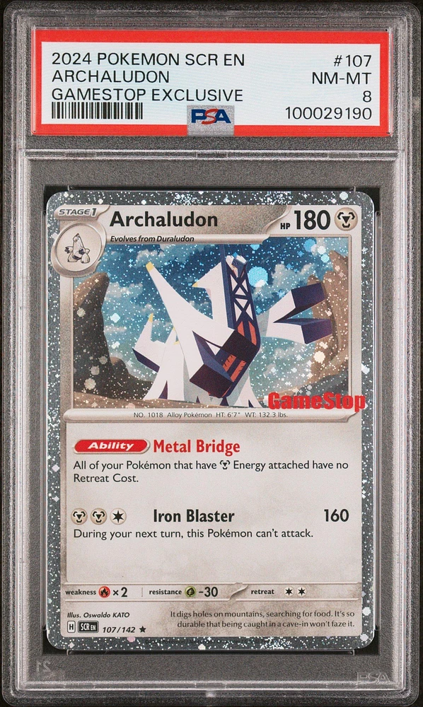 2024 Pokemon Scr En-stellar Crown 107 Archaludon Gamestop Exclusive PSA