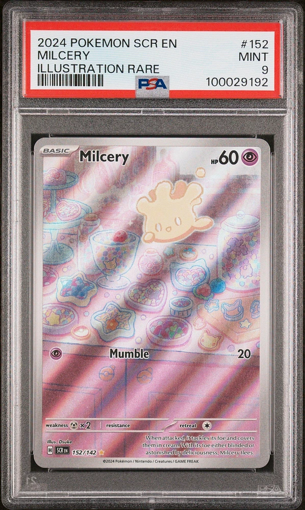 2024 Pokemon Scr En-stellar Crown 152 Milcery Illustration Rare PSA