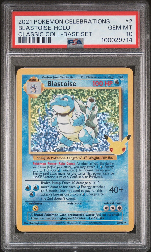 2021 Pokemon Celebrations Classic Collection 2 Blastoise-holo PSA