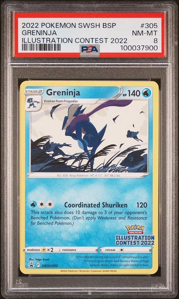 2022 Pokemon Swsh Black Star Promo 305 Greninja Illustration Contest 2022 PSA