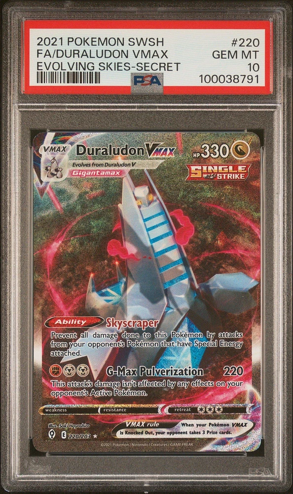 2021 Pokemon Sword & Shield Evolving Skies Full Art/duraludon Vmax Secret PSA