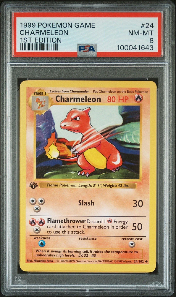 1999 Pokemon Game 24 Charmeleon 1st Edition PSA