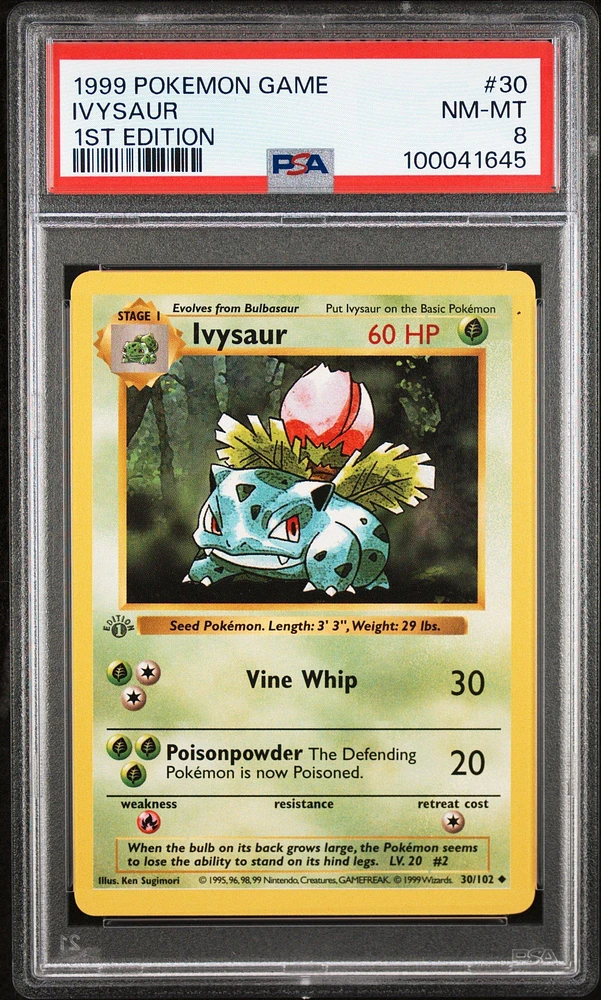 1999 Pokemon Game 30 Ivysaur 1st Edition PSA
