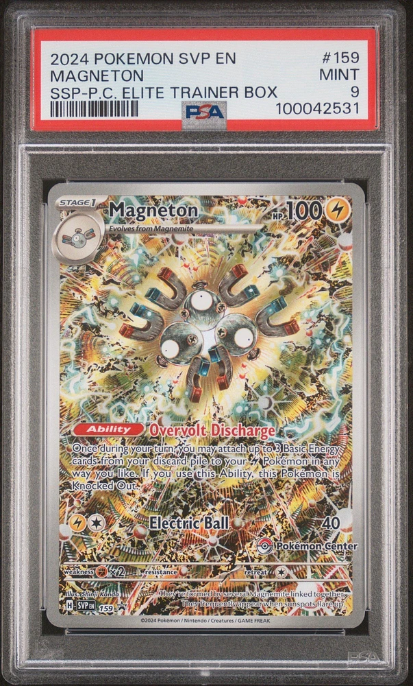 2024 Pokemon Svp En-sv Black Star Promo 159 Magneton Surging Sparks Pokemon Center Elite Trainer Box PSA