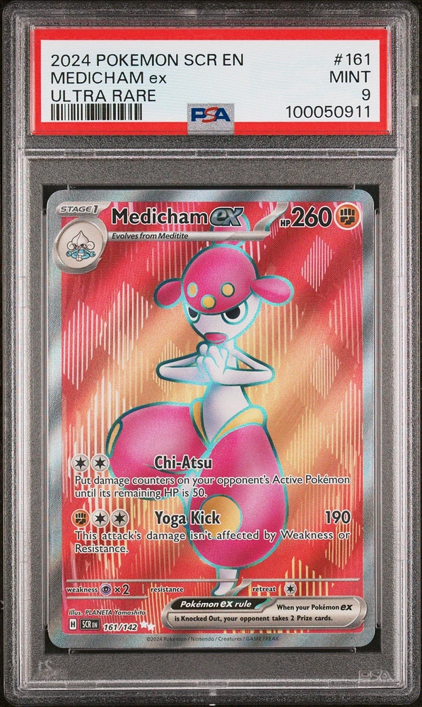 2024 Pokemon Scr En-stellar Crown 161 Medicham Ex Ultra Rare PSA