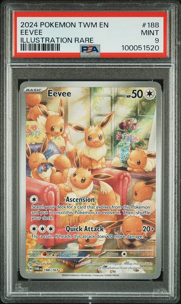 2024 Pokemon Twm En-twilight Masquerade 188 Eevee Illustration Rare PSA