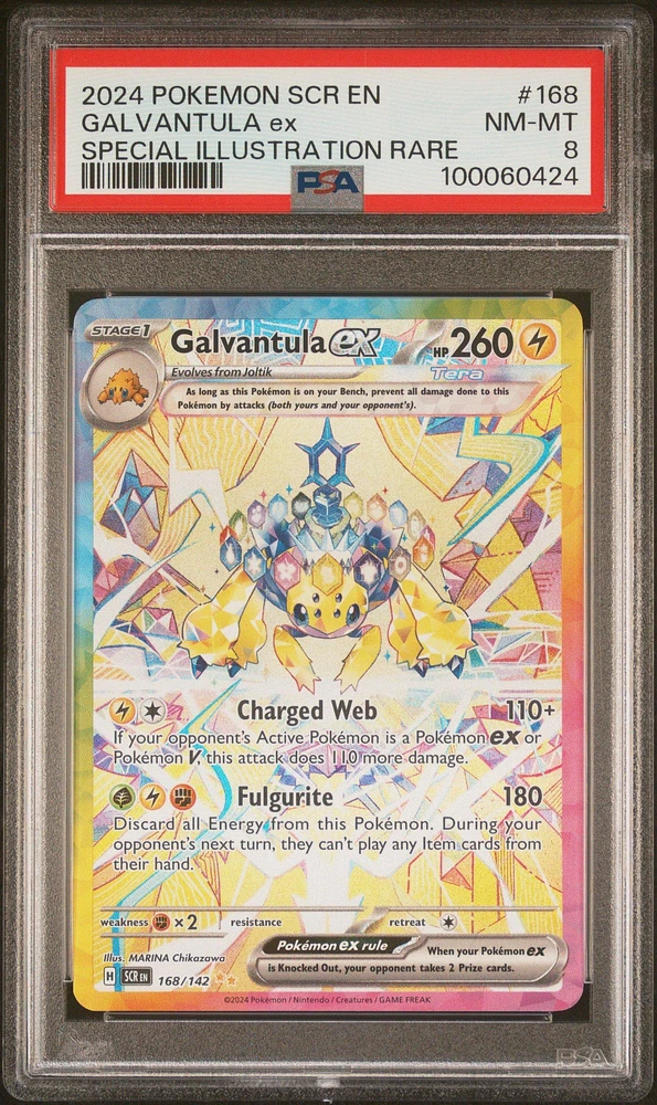 2024 Pokemon Scr En-stellar Crown 168 Galvantula Ex Special Illustration Rare PSA