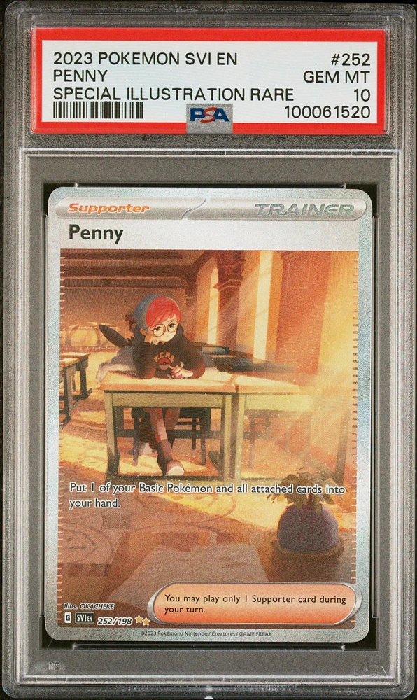 2023 Pokemon Svi En-scarlet & Violet 252 Penny Special Illustration Rare PSA