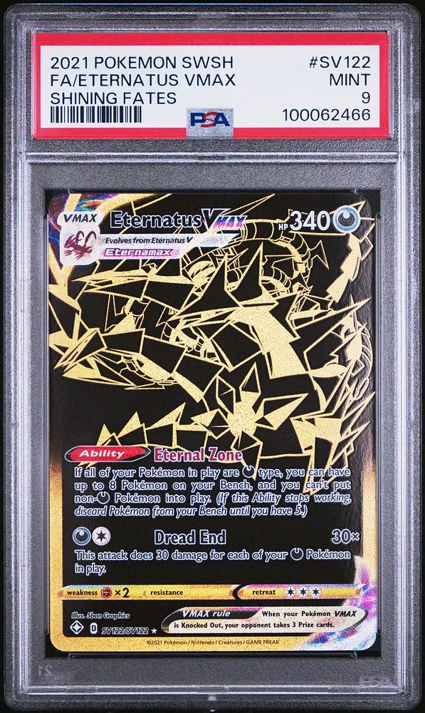 2021 Pokemon Sword & Shield Shining Fates Sv122 Full Art/eternatus Vmax PSA