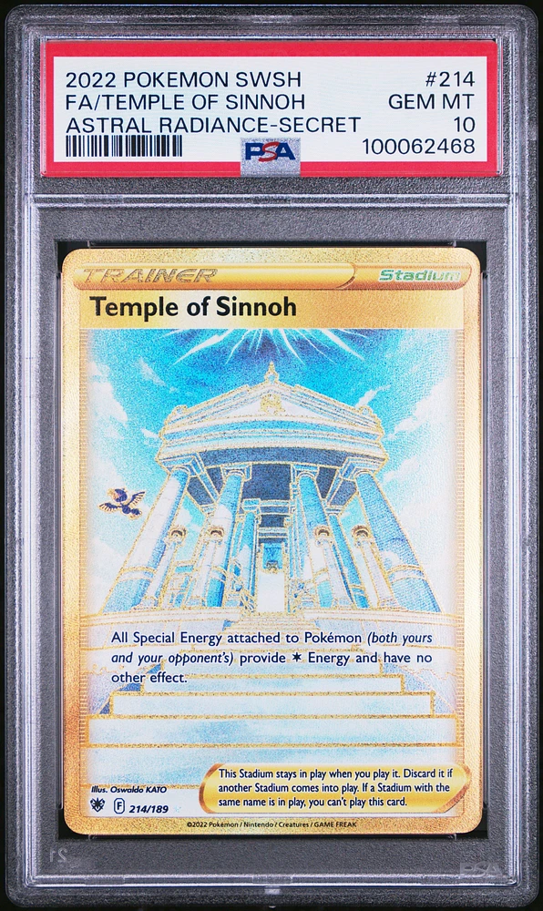 2022 Pokemon Sword & Shield Astral Radiance 214 Full Art/temple Of Sinnoh Secret PSA