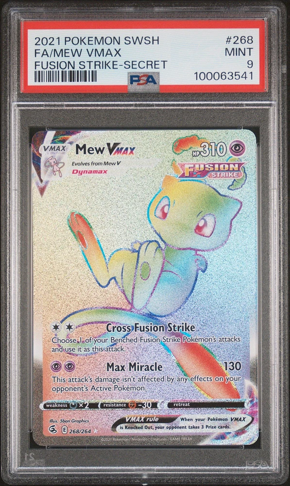 2021 Pokemon Sword & Shield Fusion Strike Full Art/mew Vmax Secret PSA