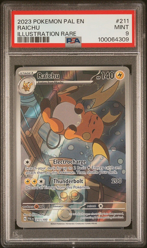 2023 Pokemon Pal En-paldea Evolved 211 Raichu Illustration Rare PSA