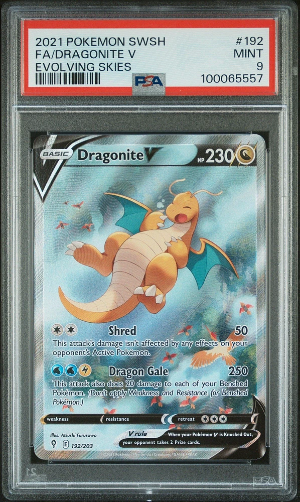 2021 Pokemon Sword & Shield Evolving Skies Full Art/dragonite V PSA