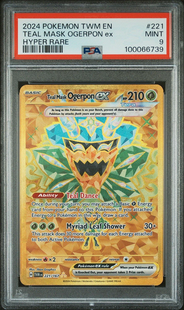 2024 Pokemon Twm En-twilight Masquerade 221 Teal Mask Ogerpon Ex Hyper Rare PSA
