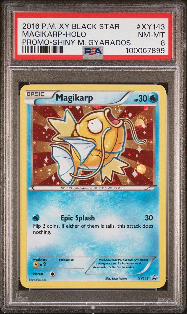 2016 Pokemon Xy Black Star Promo Xy143 Magikarp-holo Shiny Mega Gyarados PSA