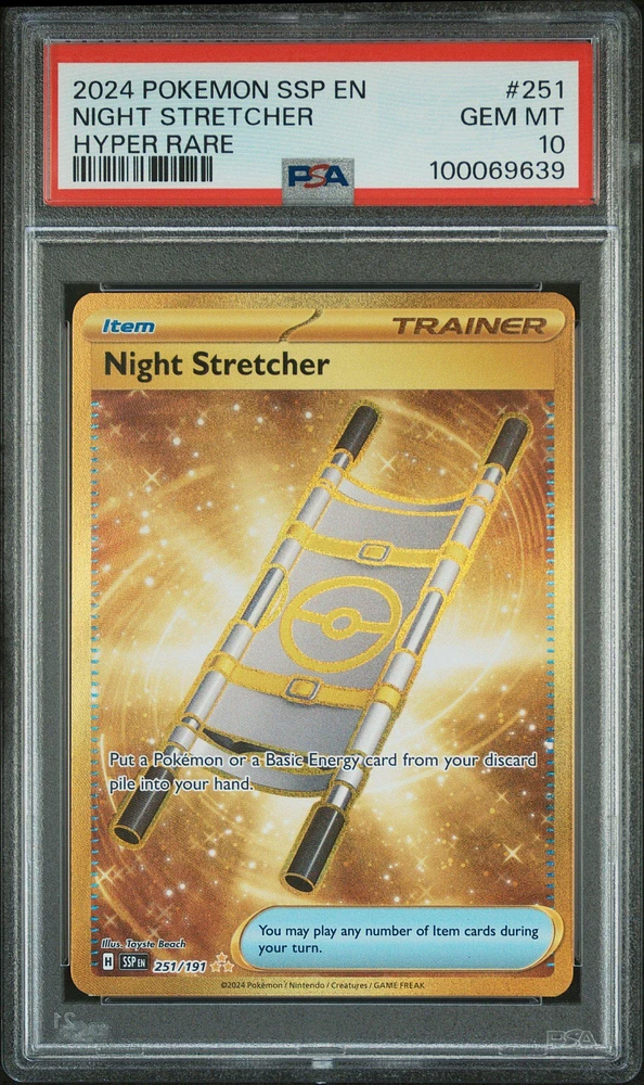 2024 Pokemon Ssp En-surging Sparks 251 Night Stretcher Hyper Rare PSA