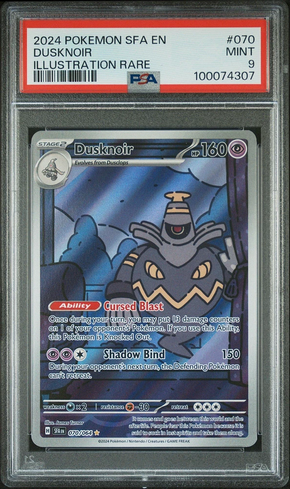 2024 Pokemon Sfa En-shrouded Fable 070 Dusknoir Illustration Rare PSA