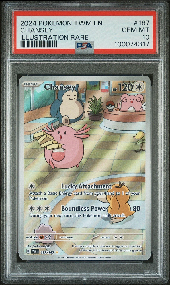2024 Pokemon Twm En-twilight Masquerade 187 Chansey Illustration Rare PSA