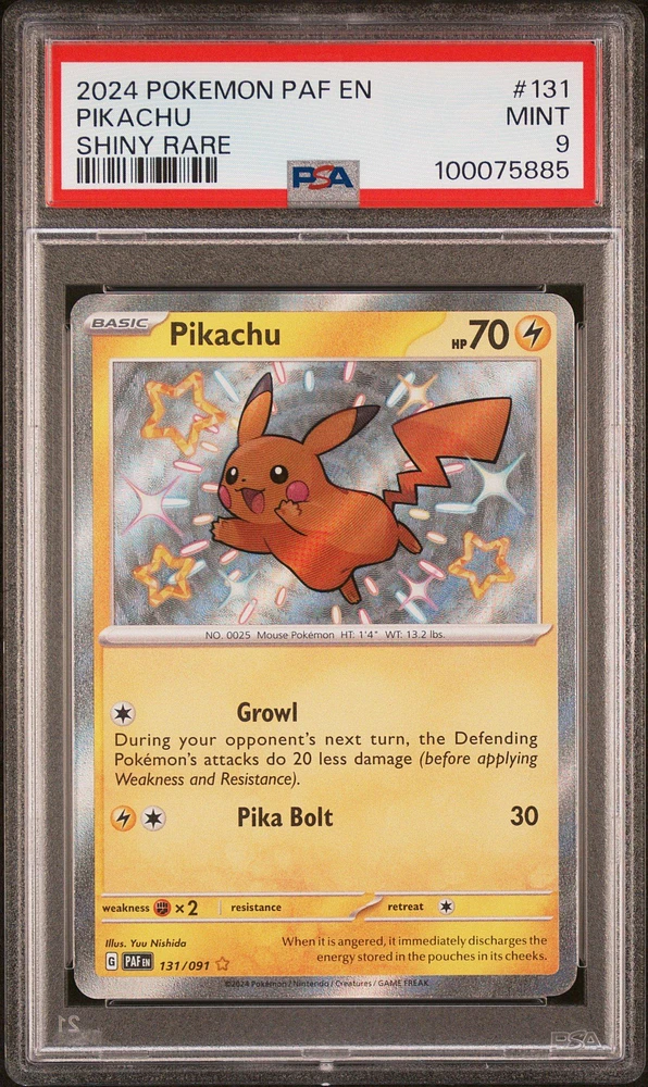 2024 Pokemon Paf En-paldean Fates 131 Pikachu Shiny Rare PSA