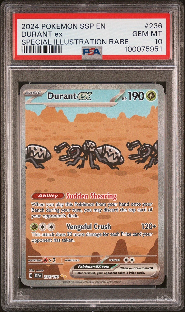 2024 Pokemon Ssp En-surging Sparks 236 Durant Ex Special Illustration Rare PSA