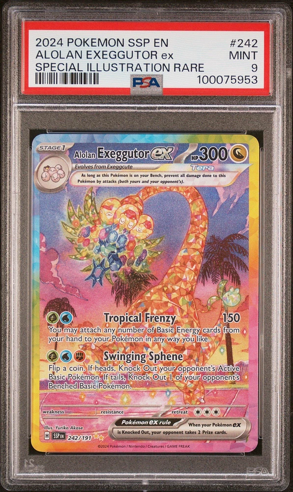 2024 Pokemon Ssp En-surging Sparks 242 Alolan Exeggutor Ex Special Illustration Rare PSA