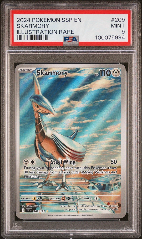2024 Pokemon Ssp En-surging Sparks 209 Skarmory Illustration Rare PSA