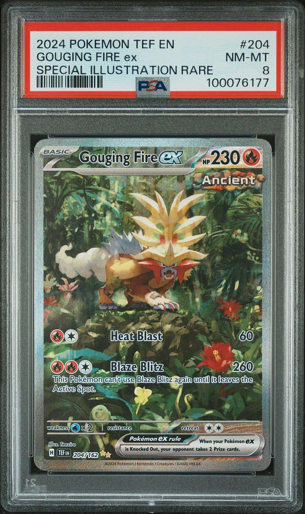 2024 Pokemon Tef En-temporal Forces 204 Gouging Fire Ex Special Illustration Rare PSA