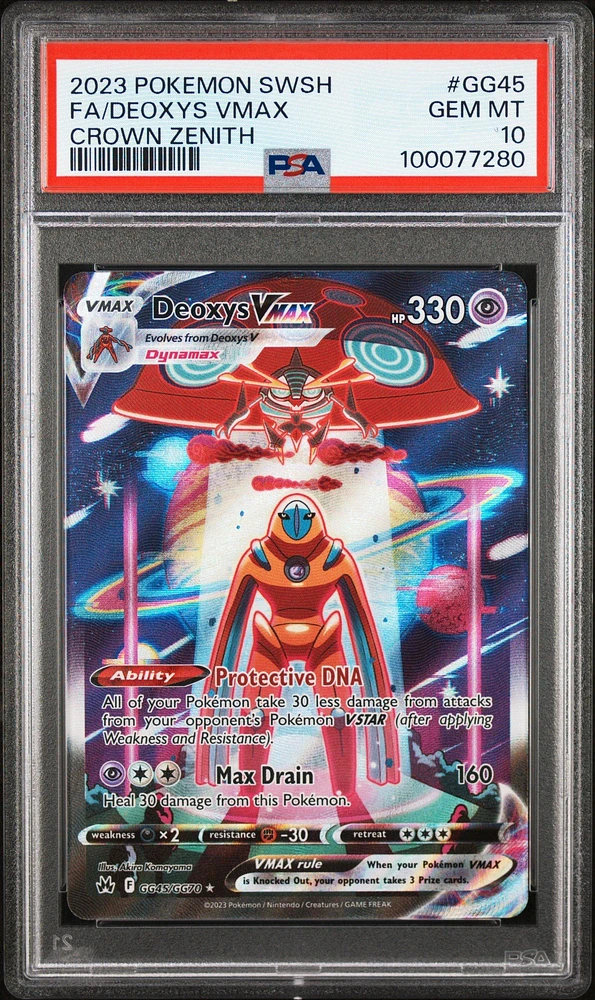 2023 Pokemon Sword And Shield Crown Zenith Gg45 Full Art/deoxys Vmax PSA