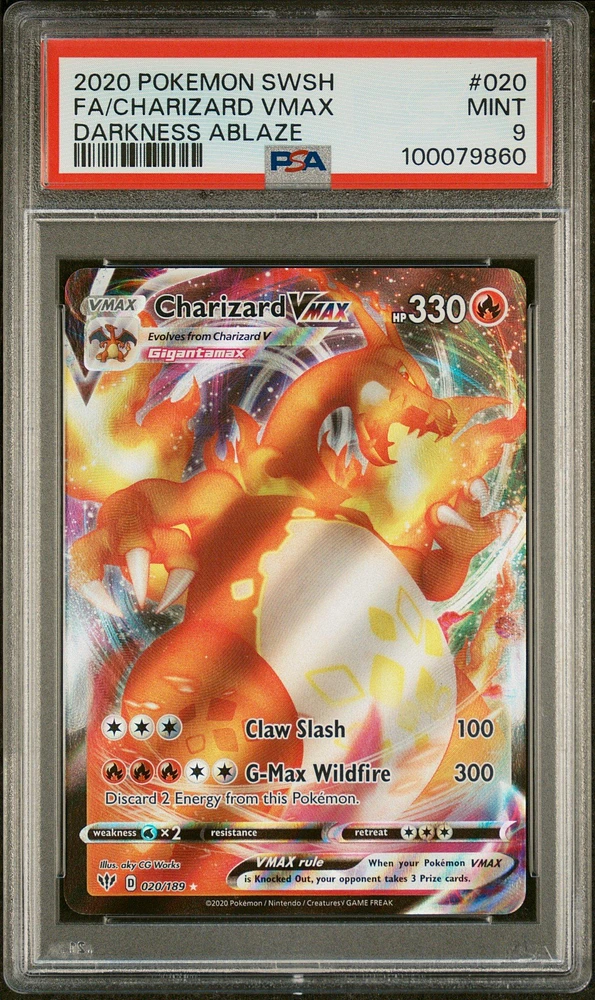 2020 Pokemon Sword & Shield Darkness Ablaze 020 Full Art/charizard Vmax PSA