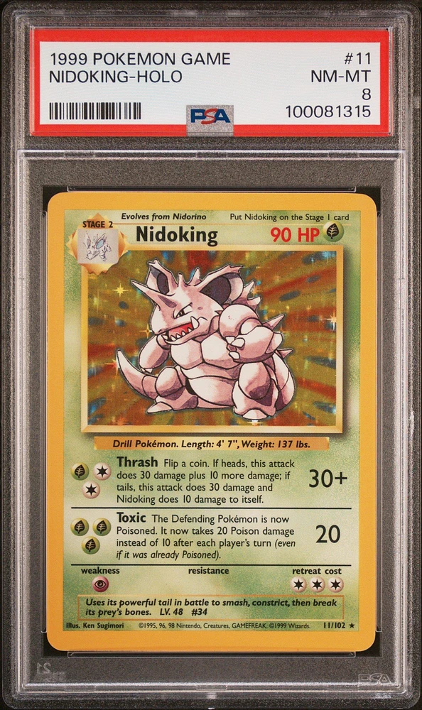 1999 Pokemon Game 11 Nidoking-holo PSA