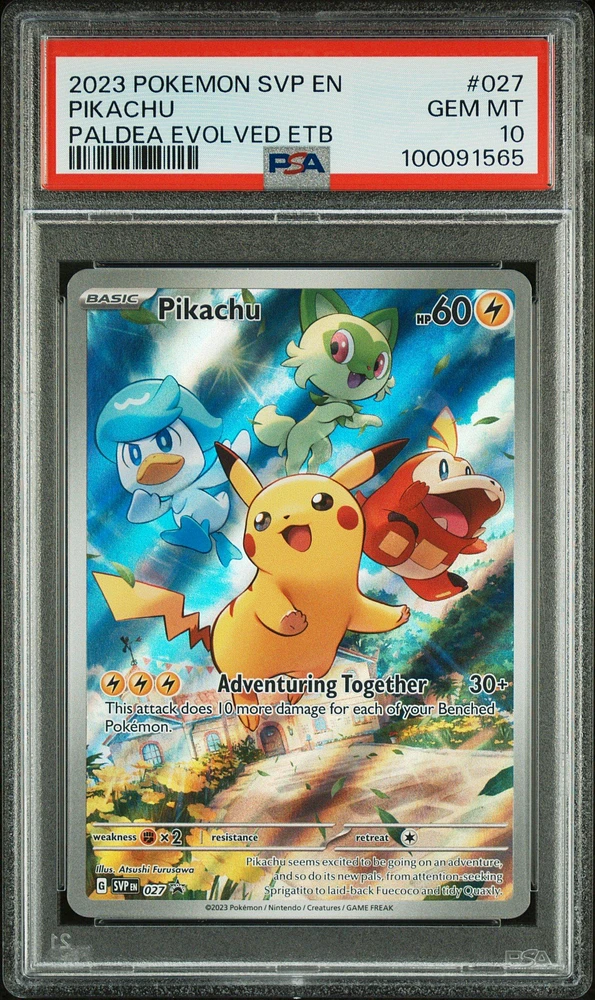 2023 Pokemon Svp En-sv Black Star Promo 027 Pikachu Paldea Evolved Elite Trainer Box PSA