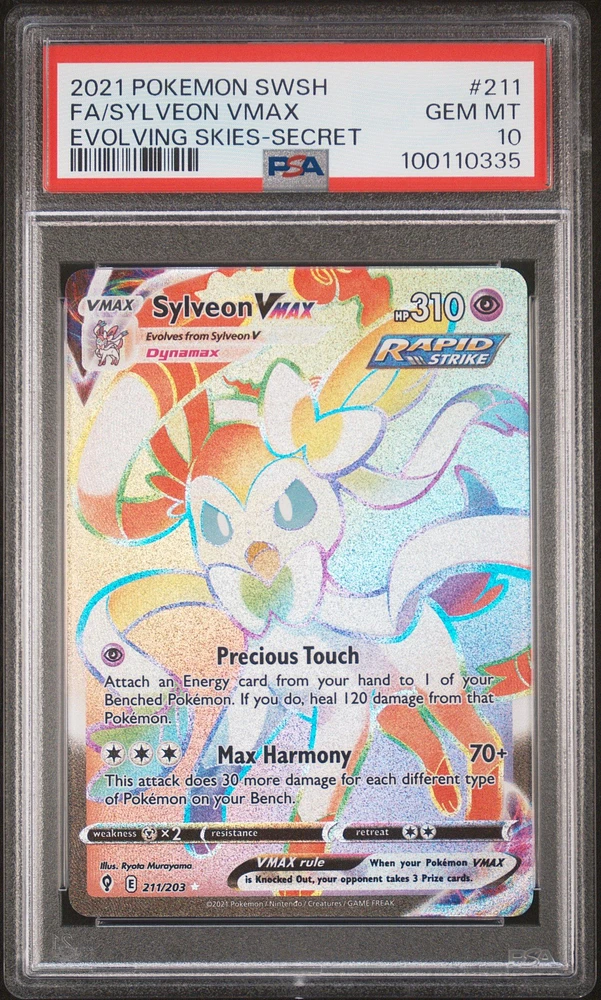 2021 Pokemon Sword & Shield Evolving Skies Full Art/sylveon Vmax Secret PSA