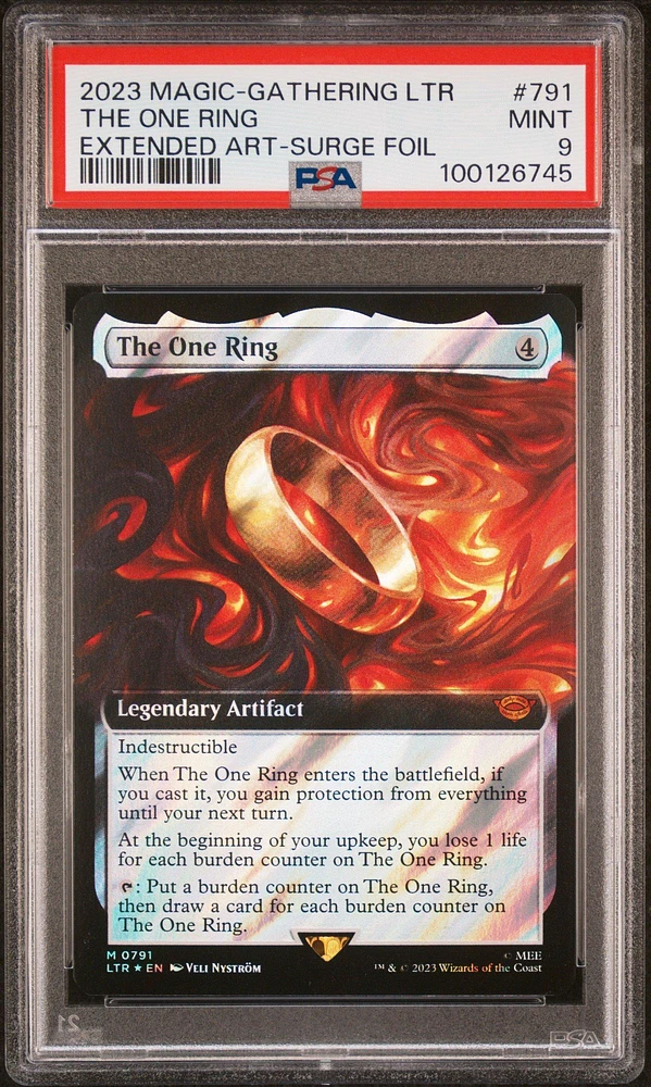 2023 Magic The Gathering Tales Of Middle-earth 791 The One Ring Extended Art-surge Foil PSA