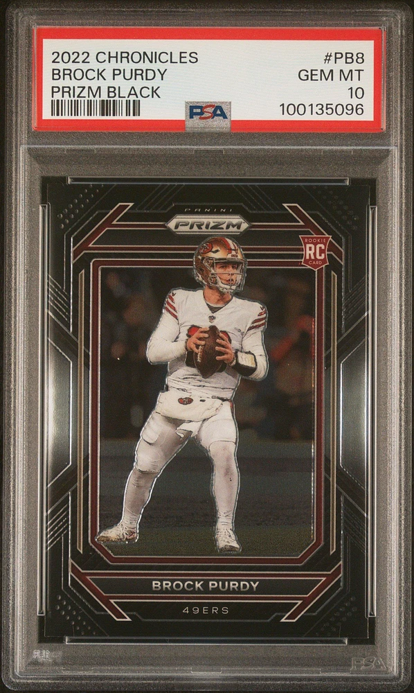 2022 Panini Chronicles Prizm Black Pb8 Brock Purdy PSA