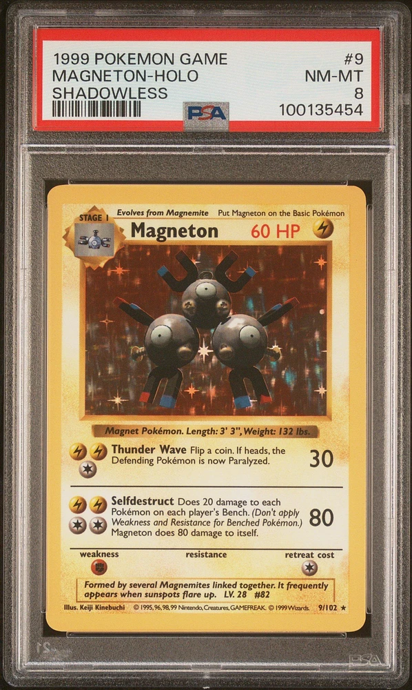 1999 Pokemon Game 9 Magneton-holo Shadowless PSA