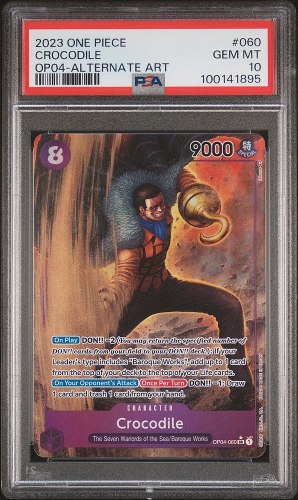 2023 One Piece Kingdoms Of Intrigue Crocodile Alternate Art PSA 10