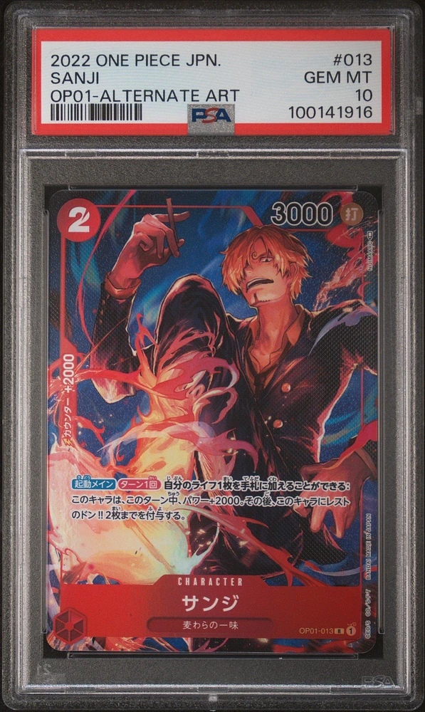 2022 One Piece Japanese Romance Dawn 013 Sanji Alternate Art PSA 10