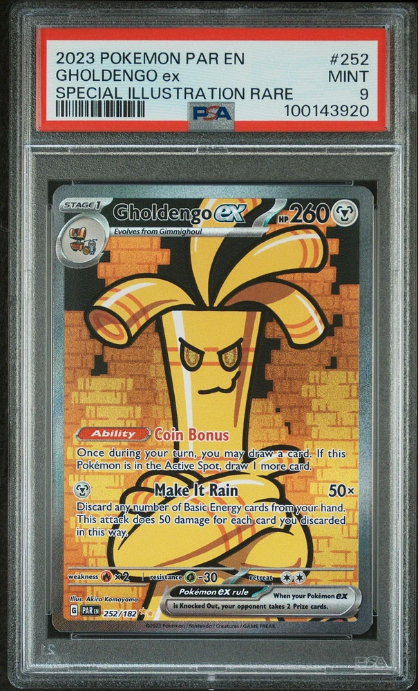 2023 Pokemon Par En-paradox Rift 252 Gholdengo Ex Special Illustration Rare PSA