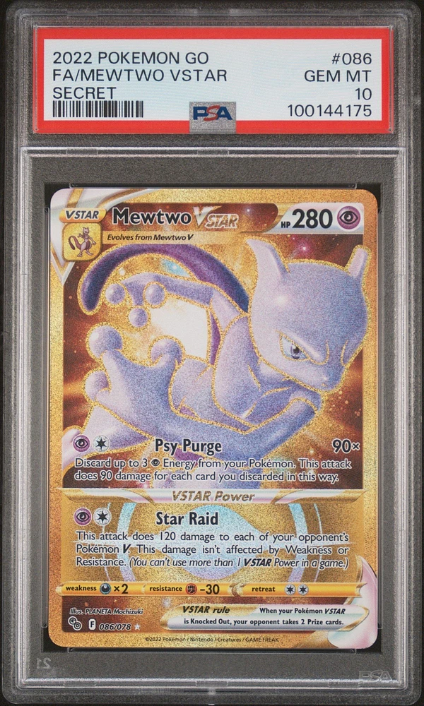 2022 Pokemon Go 086 Full Art/mewtwo Vstar Secret PSA