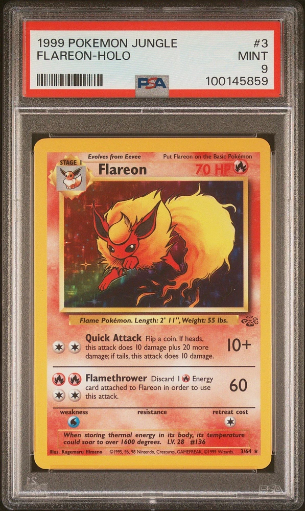 1999 Pokemon Jungle 3 Flareon-holo PSA